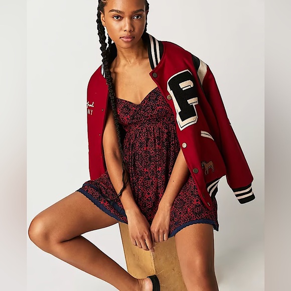 NEW Free People Tabitha Mini Dress In Black Combo - Picture 6 of 10